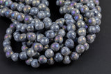 Natural Larvikite Marble Labradorite AB faceted Round 4mm, 6mm, 8mm, 10mm, 12mm, 14mm- Wholesale Bulk or Single Strand! AAA Quality