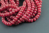 GORGEOUS Gold Caste Maroon Jade High Quality in Faceted Rondelle- 6mm and 8mm-Full Strand 15.5 inch Strand