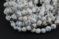 White Fire Agate, High Quality in Faceted Round, 8mm and 10mm -Full Strand 15.5 inch Strand