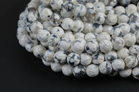 White Fire Agate, High Quality in Faceted Round, 8mm and 10mm -Full Strand 15.5 inch Strand