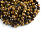 Natural A Quality Tiger's Eye Beads smooth round sizes 6mm 8mm 10mm 12mm High Quality Full Strand 15.5 inch Strand Gemstone Beads