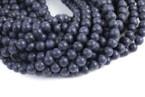 Natural Blue Sandstone Beads Matte Finished Grade AAA Beads. Full 15.5 Inch strand 4mm, 6mm, 8mm, 10mm, or 12mm Gemstone Beads