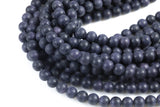 Natural Blue Sandstone Beads Matte Finished Grade AAA Beads. Full 15.5 Inch strand 4mm, 6mm, 8mm, 10mm, or 12mm Gemstone Beads