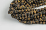 Natural Matte Tiger's Eye Tiger Eye High Quality in Matte Round- d 16" Strand, 4mm, 6mm, 8mm, 12mm, or 14mm Beads- Gemstone Beads