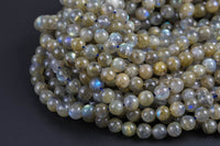 Natural Labradorite Round-Small Size- 4mm and 6mm Smooth Gemstone Beads