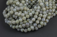 Natural Diamond Cut Labradorite Beads, High Quality in Diamond Cut Faceted Round-8mm and 10mm- Wholesale Bulk or Single Strand! AAA Quality