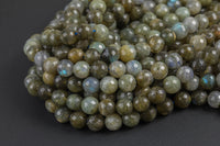 Natural Labradorite Faceted Round-Full Strand 15.5 inch Strand, 4mm, 6mm, 8mm, 12mm, or 14mm Beads- Gemstone Beads