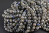 Natural Labradorite, AA High Quality in Faceted Round- 6mm, 8mm, 10mm Gemstone Beads