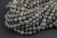 Natural Labradorite, AA High Quality in Faceted Round- 6mm, 8mm, 10mm Gemstone Beads