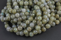 Natural Labradorite Beads Faceted Round 6mm 8mm 10mm 12mm Gemstone Beads