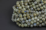 Natural Labradorite Beads Faceted Round 6mm 8mm 10mm 12mm Gemstone Beads