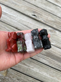 1 Pc Stone Dog Dogs - Dalmatian Jasper Red Jasper Rose Quartz Labradorite Larvikite Onyx Animal Figurine Super Cute about 2"