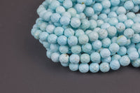 Natural Faceted Pale Blue Turquoise, High Quality in Faceted round, 6mm, 8mm, 10mm - Full Strand 15.5 inch Strand Gemstone Beads