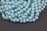 Natural Faceted Pale Blue Turquoise, High Quality in Faceted round, 6mm, 8mm, 10mm - Full Strand 15.5 inch Strand Gemstone Beads