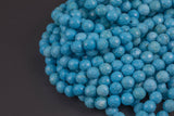 Natural Faceted Pale Blue Turquoise, High Quality in Faceted round, 6mm, 8mm, 10mm - Full Strand 15.5 inch Strand Gemstone Beads