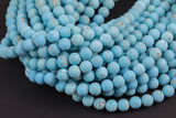 Natural Turquoise Matte Round -Full Strand 15.5 inch Strand, 4mm, 6mm, 8mm, 12mm, or 14mm Beads AAA Quality Gemstone Beads