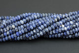 Natural Dark Sodalite, High Quality in Roundel, 6mm, 8mm- Full 15.5 Inch Strand-Full Strand 15.5 inch Strand Smooth Gemstone Beads