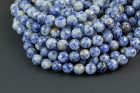 Natural Light Sodalite, High Quality in Faceted Round, 6mm, 8mm, 10mm, 12mm- Full 15.5 Inch Strand- Gemstone Beads