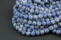 Natural Light Sodalite, High Quality in Faceted Round, 6mm, 8mm, 10mm, 12mm- Full 15.5 Inch Strand- Gemstone Beads