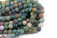 Natural Indian Agate Beads Grade AAA Matte Round, 4mm, 6mm, 8mm, 10mm, 12mm, 14mm -Full Strand 15.5 inch Strand AAA Quality Gemstone Beads