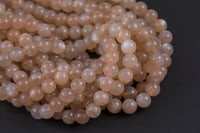 Natural Light Pink Moonstone Beads Multicolor Pink Round 4mm 6mm 8mm 10mm Full 15.5 Inch Strand (AAA quality) Smooth Gemstone Beads