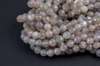 Natural Light Gray Moonstone Faceted Round--Full Strand 15.5 inch Strand, 4mm, 6mm, 8mm, 12mm, or 14mm Beads Gemstone Beads