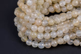 Natural Rainbow Moonstone Cream Milky cream Round Faceted AAA Quality Gemstone Beads