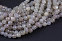 Natural Rainbow Moonstone Milky White with Fire Round Facetted. Full Strand 4mm, 6mm, 8mm, or 10mm. Gemstone Beads