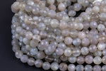 Natural Rainbow Moonstone Milky White with Fire Round Facetted. Full Strand 4mm, 6mm, 8mm, or 10mm. Gemstone Beads