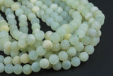 Natural New Mountain Jade, High Quality in Matte Round, 4mm, 6mm, 8mm, 10mm, 12mm, 14mm-Full Strand 16 inch Strand Gemstone Beads