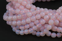 Natural Pink Opalite Quartz, High Quality in Faceted Round- 4mm, 6mm, 8mm, 10mm, 12mm, 14mm- Full Strand Gemstone Beads