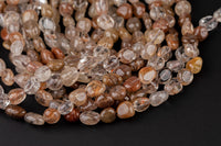 Natural Rutilated Quartz Nuggets Beads -16 Inch strand - Wholesale pricing AAA Quality- Full 16 inch strand Gemstone Beads