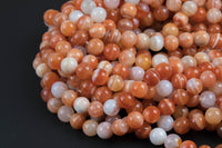 Natural Red Botswana Agate, High Quality in Round-4mm, 6mm, 10mm, 12mm Smooth Gemstone Beads