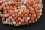 Natural Red Botswana Agate, High Quality in Round-4mm, 6mm, 10mm, 12mm Smooth Gemstone Beads