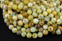 Natural Yellow Opal AA Grade - AA Quality Round- 6mm, 8mm, 10mm, 12mm, 14mm- Full 15.5 Inch Strand AAA Quality Gemstone Beads