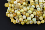 Natural Yellow Opal AA Grade - AA Quality Round- 6mm, 8mm, 10mm, 12mm, 14mm- Full 15.5 Inch Strand AAA Quality Gemstone Beads