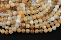 Natural African Yellow Opal Beads, AA Quality Round- 6mm, 8mm, 10mm, 12mm, 14mm- Full 15.5 Inch Strand Smooth Gemstone Beads