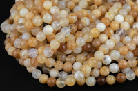 Natural African Yellow Opal Beads, AA Quality Round- 6mm, 8mm, 10mm, 12mm, 14mm- Full 15.5 Inch Strand Smooth Gemstone Beads