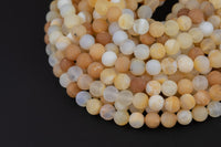 Natural Matte African Yellow Opal Beads, AA Quality Round- 6mm, 8mm, 10mm, 12mm, 14mm- Full 15.5 Inch Strand Gemstone Beads