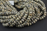 Natural Dalmatian Jasper, High Quality in Faceted Roundel, 4mm, 6mm and 8mm AAA Quality Gemstone Beads