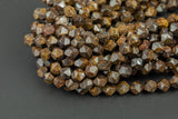 Natural Bronzite- Hexagon Shape- High Quality- 8mm- Full Strand 16" - 50 Pieces Gemstone Beads