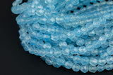 Blue Chalcedony Jade- Hexagon Shape- Grade A High Quality- 8mm and 10mm- Full Strand 16"