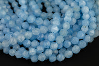 Angelite- Hexagon Shape- Grade A High Quality- 8mm and 10mm- Full Strand 16"