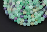 Natural Rainbow Fluorite Beads Grade AAA Intense Color Matte Round - Full Strand 15.5 Inch - 4mm 6mm 8mm 10mm or 12mm Beads Gemstone Beads