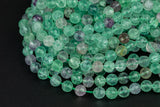 Natural Rainbow Fluorite Bead Grade AAA Faceted Sharp Cut Round 4mm, 6mm, 8mm, 12mm, or 14mm Beads- Wholesale Gemstone Beads