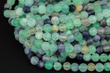 Natural Rainbow Fluorite Beads Grade AAA Intense Color Matte Round - Full Strand 15.5 Inch - 4mm 6mm 8mm 10mm or 12mm Beads Gemstone Beads