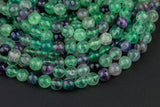 Natural Rainbow Fluorite Beads 4mm, 6mm, 8mm, 12mm, or 14mm Full Strand 15.5 Inch, Smooth Gemstone Beads