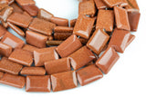 Natural Goldstone Beads Goldstone Gold Stone Gold Sandstone Beads - 13x18mm Rectangular - 1 strand ~15.5" - Special Exclusive Item