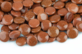 Natural Goldstone Beads Goldstone Gold Stone Gold Sandstone Beads - 14mm Coin - 1 strand ~15.5" - Special Exclusive Item Gemstone Beads