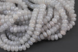 GORGEOUS MYSTIC Gray Silverite JADE / Moonstone Color High Quality in Faceted Rondelle- 8mm-Full Strand 15.5 inch Strand